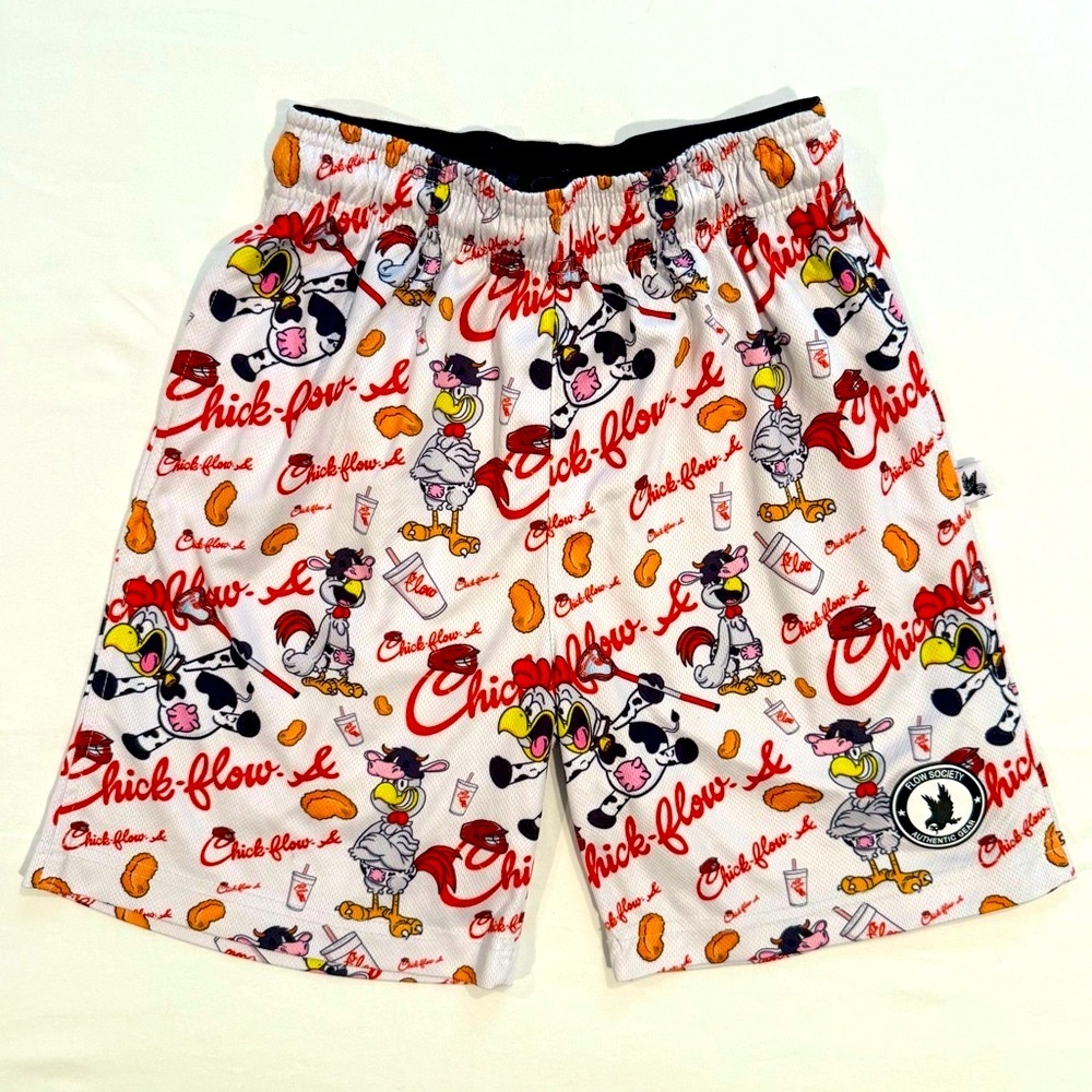 Flow Society Chick-Flow-A Lacrosse Shorts Boys Large Chicken Nuggets Chick-Fil-A